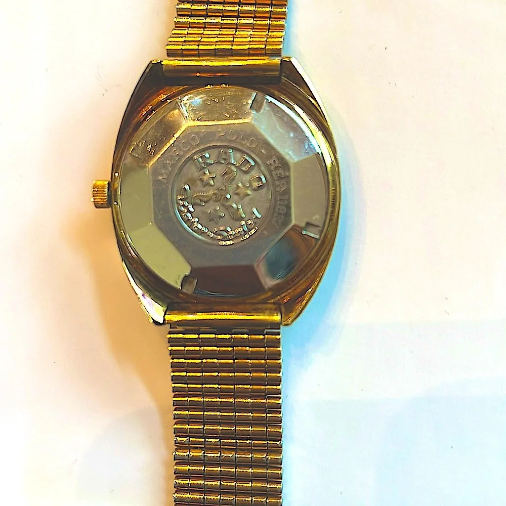Preloved VTG Men Rado Marco PoloSwiss MadeAutomatic&Date GoldFace.Works well.